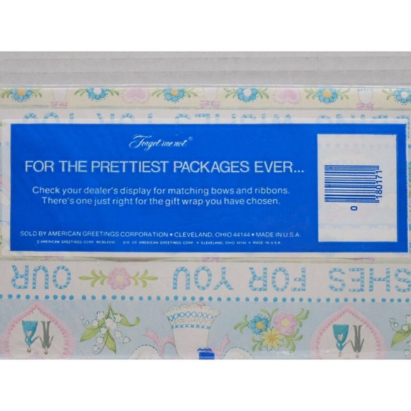 Vtg Wedding Gift Wrapping Paper 2 Sheets 7.9 Sq. Ft. Hearts Bells Doves - Picture 6 of 6